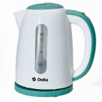 Чайник DELTA DL-1106 белый с мятным : 2200 Вт, 1,7 л