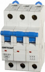 Выключатель автоматический СВЕТОЗАР 3-полюсный, 6 A, "C", откл. сп. 6 кА, 400 В