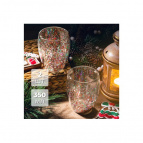 Набор 2 стаканов 350 мл 9*9*11,5 см "Crystal glass" с двойными стенками и декором из глиттера
