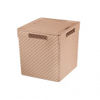 Коробка для хранения квадратная 23 л 29,4*29,4*30,1 см "Береста" с крышк(мокка) (модель 6823139)