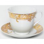 АВРОРА Шедир, набор чайный (2) чашка 220мл + блюдце, декор золото, подарочная упаковка PVC