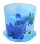 Кашпо ДЕКО D160мм 2,4л с подставкой (орхидея голубая)