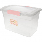 Ящик для хранения Keeplex Confetti с защелками 14л 37х27,4х22,2 см клубничное пралине