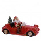 Фигурка декоративная "Дед Мороз на машине", L36 W14 H18 см