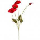 Цветок Искусственный "Мак Красный" Высота=60 См