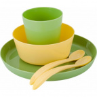 Набор детской посуды Lalababy Follow Me (тарелка, миска, стаканчик, 2 ложки) фисташковый пломбир