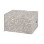 Короб складной для хранения "Белая веточка на сером", 50*40*30 см, с 2 ручками (стенки и дно плотные), с крышкой, состав - высококачественный нетканый