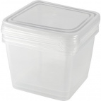 Набор контейнеров для заморозки Plast Team Frozen 0,75л квадратный 115х115х110 мм 3шт натуральный