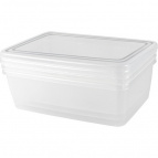 Набор контейнеров для заморозки Plast Team Frozen 1,35л прямоугольный 204х140х105 мм 3шт натуральный