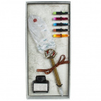 Набор подарочный: ручка перьевая, чернилы (5 цветов), чернильница, L11 W4 H26 см