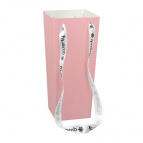 QWERTY Пакет для цветов "Призма" высота 35см, розовый,  с ручками / 48/6