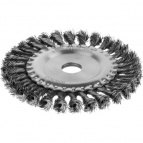 Щетка дисковая для УШМ, жгутированная стальная проволока 0,5 мм, d=150 мм, MIRAX 35140-150