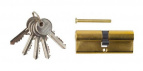 Механизм ЗУБР "МАСТЕР" цилиндровый, тип "ключ-ключ", цвет латунь, 5-PIN, 60мм