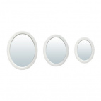 QWERTY Комплект декоративных зеркал "Неаполь" белый 3 шт, диаметр зеркал 26/20/15 см /12