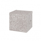 Короб складной для хранения "Белая веточка на сером", 31*31*31 см, квадрат, с крышкой, с ручками (стенки и дно плотные), состав - высококачественный н