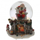 Фигурка декоративная в стекл. шаре с подсветкой, музыкой и функцией движения "Дед Мороз", L12,5 см
