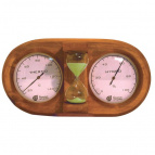 Термометр с гигрометром Банная станция с песочными часами 27*13,8*7,5см для бани и сауны