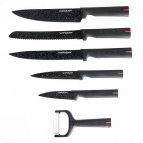 BE-2262N Набор ножей 5 пр.+овощечистка (нерж.сталь+антибактер.покрытие)