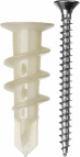 Дюбель нейлоновый, тип "Дрива" со сверлом, для гипсокартона, с оцинкованным саморезом, 33 мм, 4 шт, ЗУБР Мастер 4-301266