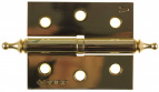 Петля дверная разъемная ЗУБР "ЭКСПЕРТ", 1 подшипник, цвет латунь (PB), левая, с крепежом, 75х63х2,5мм, 2 шт