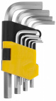 Набор STAYER Ключи "MASTER" имбусовые короткие, Cr-V, сатинированное покрытие, пластик. держатель, HEX 1,5-10мм, 9 пред