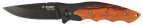 Нож ЗУБР "ПРЕМИУМ" СТРЕЛЕЦ складной универсальный, металлическая рукоятка с деревянными вставками, 185мм/лезвие 80мм