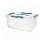 Ящик для хранения универсальный с замками и ручкой "grand box", 390х290х180мм, 15,3л (голубой)
