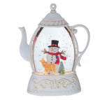 Фигурка декоративная в стекл.шаре "Снеговик", L12 W12 H25 см