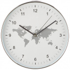 Часы Настенные Кварцевые "World Map" Диаметр=30 См. Диаметр Циферблата=29 См. Цвет: Белый