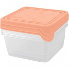 Набор контейнеров для продуктов HELSINKI Artichoke 3 шт. 0,45 л квадратные персиковая карамель