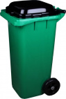 Бак для мусора 120л (на колесах)(черно-зеленый)