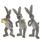 Изделие декоративное  "Кролик с кашпо", L7 W7 H13,5 см, 3в.