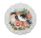 Тарелка настенная декоративная "птицы на яблоневой ветке" диаметр=20 см