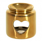 Аромалампа "Сердце", свеча в комплекте, золотая, 7,5 х7,5 х7,5 см, для бани и сауны "Банные штучки"/12