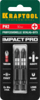 Биты KRAFTOOL Impact Pro, Philips, тип хвостовика E 1/4", PH2, 50мм, 2шт, на карточке