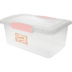 Ящик для хранения Keeplex Confetti с защелками 11л 35х23,5х22,2 см клубничное пралине