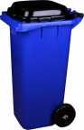 Бак для мусора 120л (на колесах)(черно-синий)