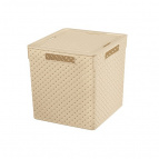 Коробка для хранения квадратная 23 л 29,4*29,4*30,1 см "Береста" с крышк(латте) (модель 6823120)