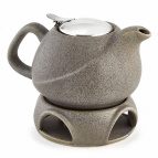 Ф19-026R  Заварочный чайник с фильтром и подставкой : 800мл, серый
