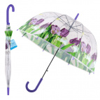 Зонт "Фиолетовый букет" (полуавтомат) D80см NEW