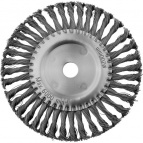 Щетка дисковая для УШМ, жгутированная стальная проволока 0,5 мм, d=200 мм, MIRAX 35140-200