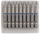 Биты ЗУБР "ЭКСПЕРТ" торсионные кованые, обточенные, хромомолибденовая сталь, тип хвостовика E 1/4", PZ2, 50мм, 10шт