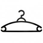 Вешалка-плечики "Rambai" 1 48-50 для легкой одежды (черный)