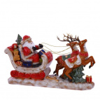 Фигурка декоративная "Дед Мороз на санях", L44,5 W12 H24 см