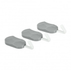 Набор крючков на клеевой основе (3 шт) серый, 8*3 см, пластик MARMITON /160/20