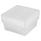 Комплект контейнеров для заморозки "Asti" квадратных 0,5л х 3 шт. (бесцветный)