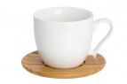 Кружка для капучино и кофе латте 220 мл. 11*8,3*7,5 см. "Снежинка" + дер. подставка