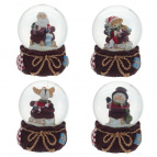 Фигурка декоративная в стеклянном шаре "Дед Мороз", L4,5 W4,5 H6 см, 4в.