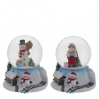 Фигурка декоративная в стеклянном шаре "Снеговик", L5,5 W5,5 H6 см, 2в.
