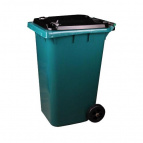 Бак для мусора 240л (на колесах)(черно-зеленый)